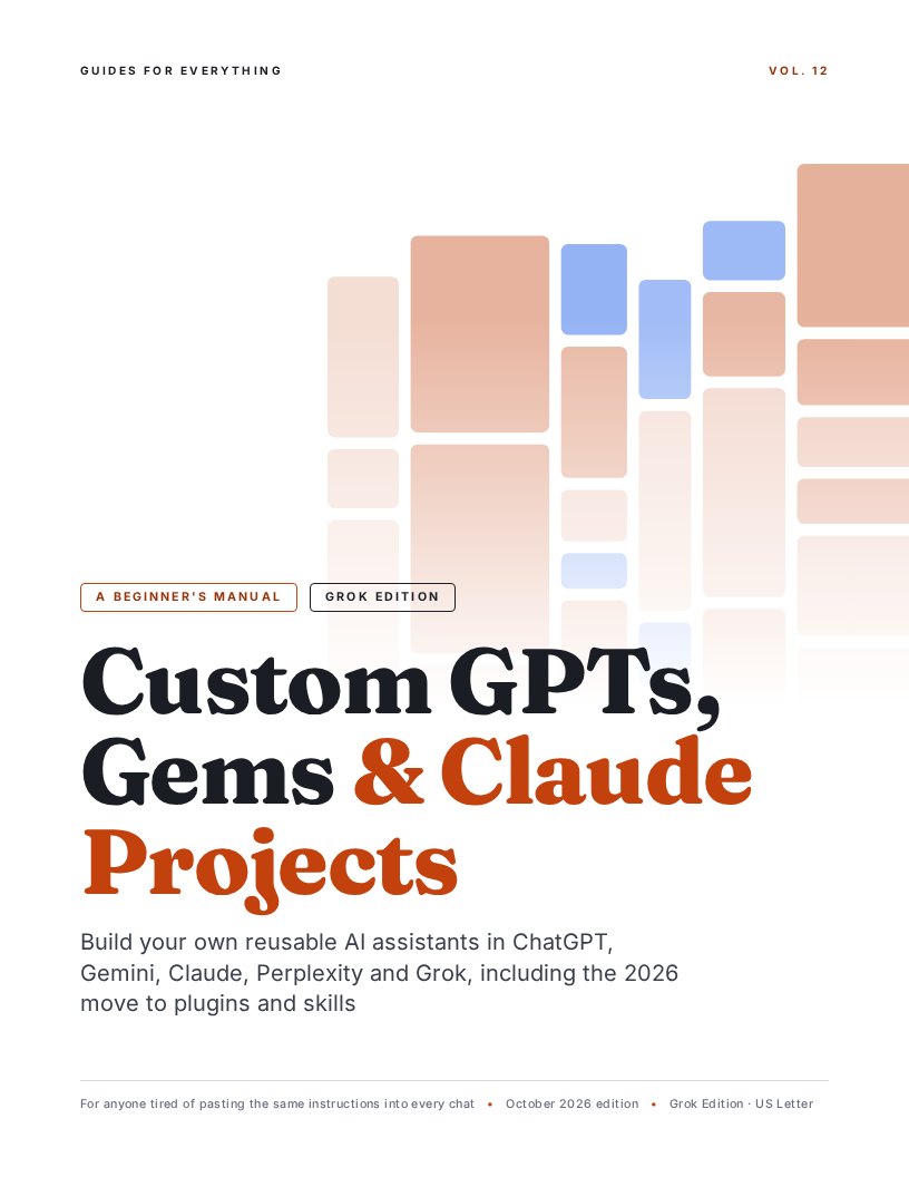 Cover of Custom GPTs, Gems & Claude Projects (Grok Edition)